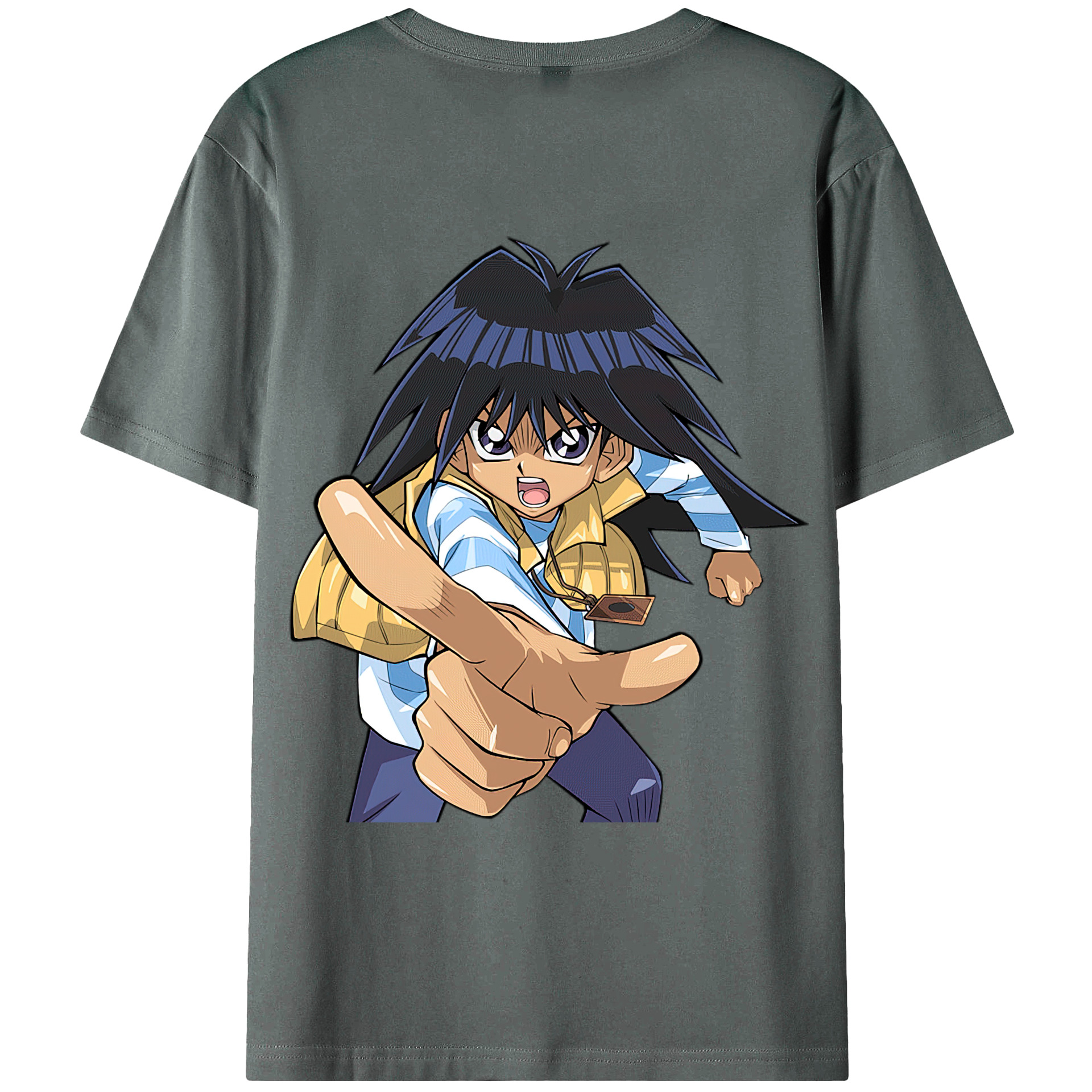 （画像用） 遊☆戯☆王 Yu-Gi-Oh! 綿100％ メンズ半袖Tシャツ（バックプリント） 通気性
